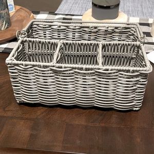 Grey wicker storage